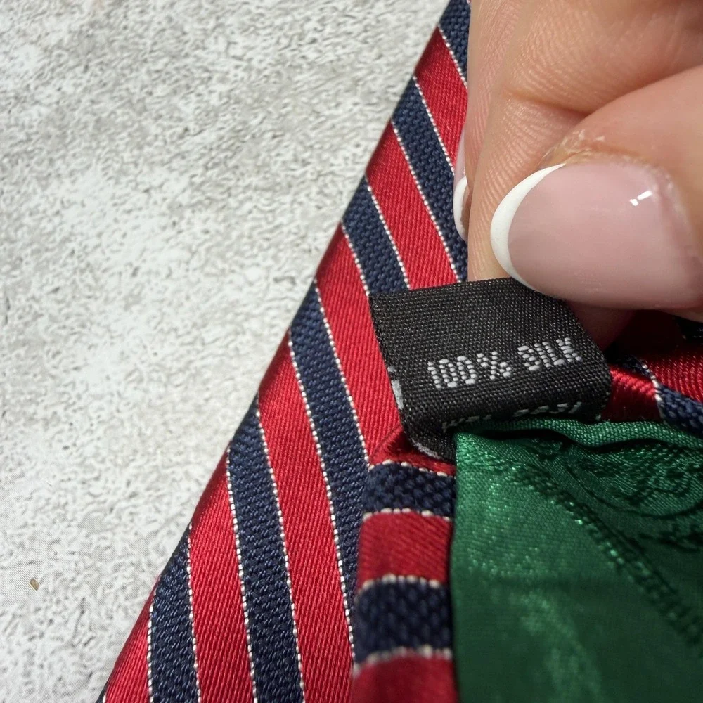 Tommy‎ Hilfiger Silk Tie Mens One Size Red Striped Made In China Necktie